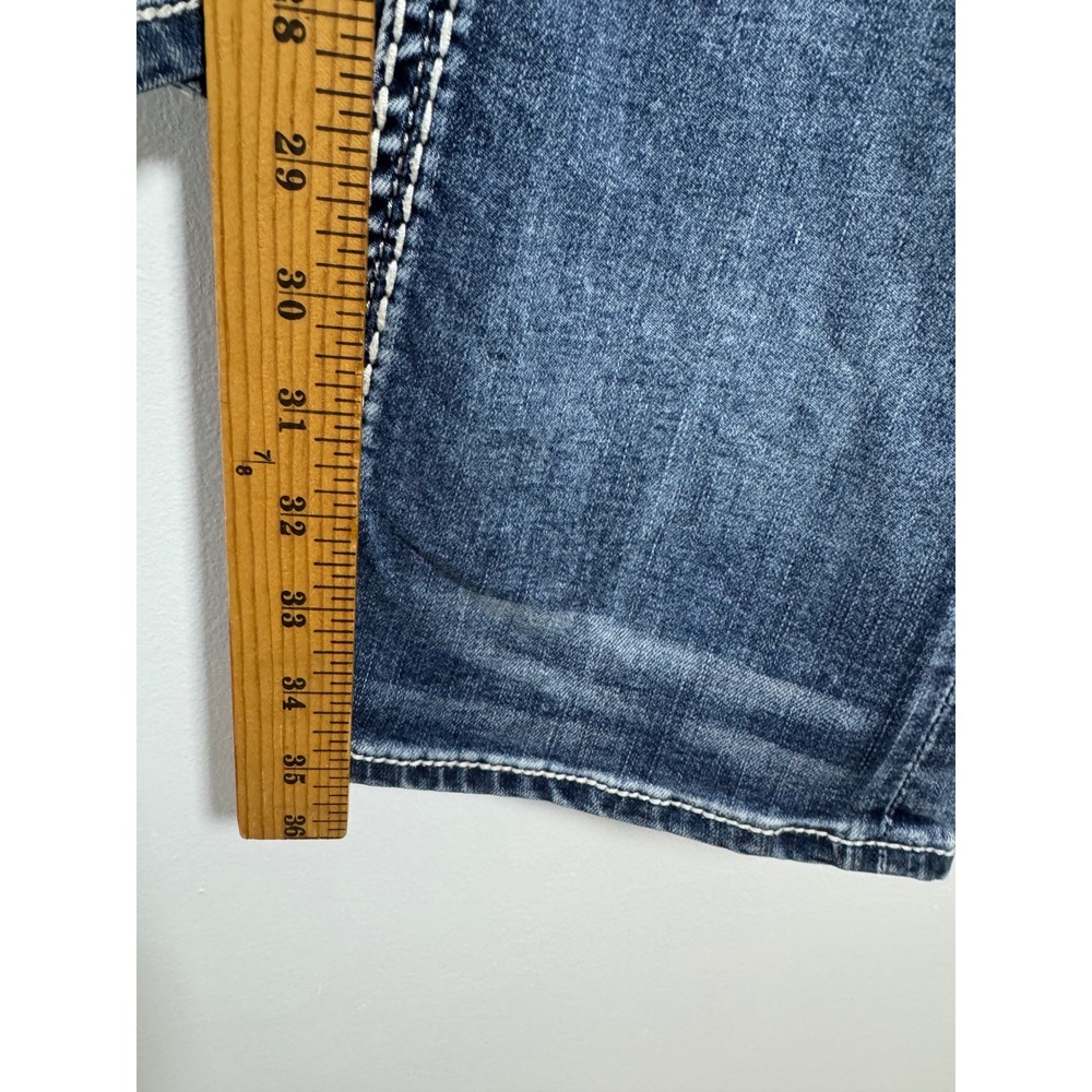 Y2K Rock Revival Womens 25 Nancy Bootcut Jeans Blue Embellished Frayed E8536M85X - Picture 9 of 14